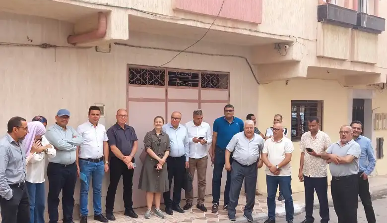 اعضاء مكتب المجلس الجماعي لبني انصار يستقبلون وفدا المانيا بمعية ممثلي المكتب الوطني الوطني للماء الصالح للشرب ،